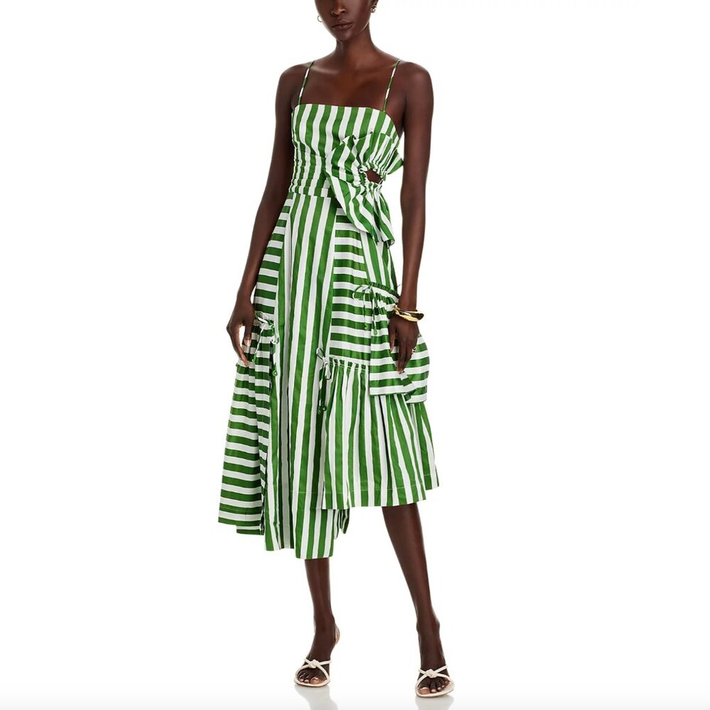 NWT Farm Rio Tropical Flight Stripes Midi Dress, XS